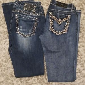2 Pairs Miss Me Signature Boot Jeans sz 26